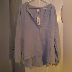 NWT XXL wonderly linen long sleeve top